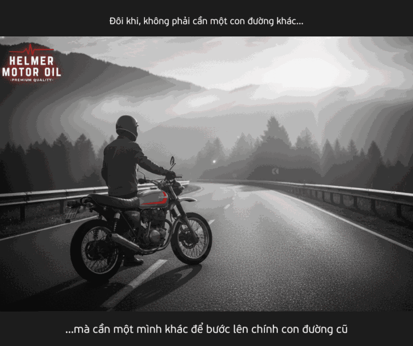 dầu nhớt động cơ xe máy helmer motor oil branding