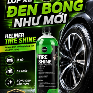 Dưỡng bóng lốp Helmer Tire Shine giúp lốp xe đen bóng như mới, dễ sử dụng, phù hợp ô tô và xe máy