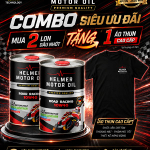 Combo 2 Lon Dầu Nhớt Xe PKL Helmer Road Racing 10W40 XP – 1000ml
