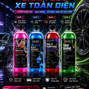 COMBO CHĂM SÓC XE TOÀN DIỆN (Bọt tuyết + Nước Rửa Kính + Dưỡng Bóng Lốp +Tẩy Đa Năng)
