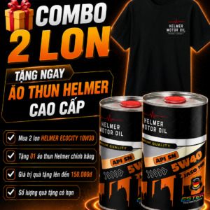 Combo 2 Lon Dầu Nhớt Xe Tay Ga Helmer Ecocity 5W40 100% tổng hợp Ester - 800ML
