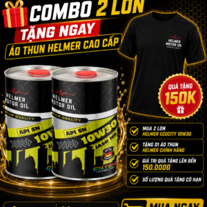 Combo 2 Lon Dầu Nhớt Xe Tay Ga Helmer Ecocity 10W30 100% tổng hợp Ester - 800ML