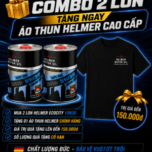 Combo 2 Lon Dầu Nhớt Xe Tay Ga Helmer Ecocity 5W30 100% tổng hợp Ester - 800ML